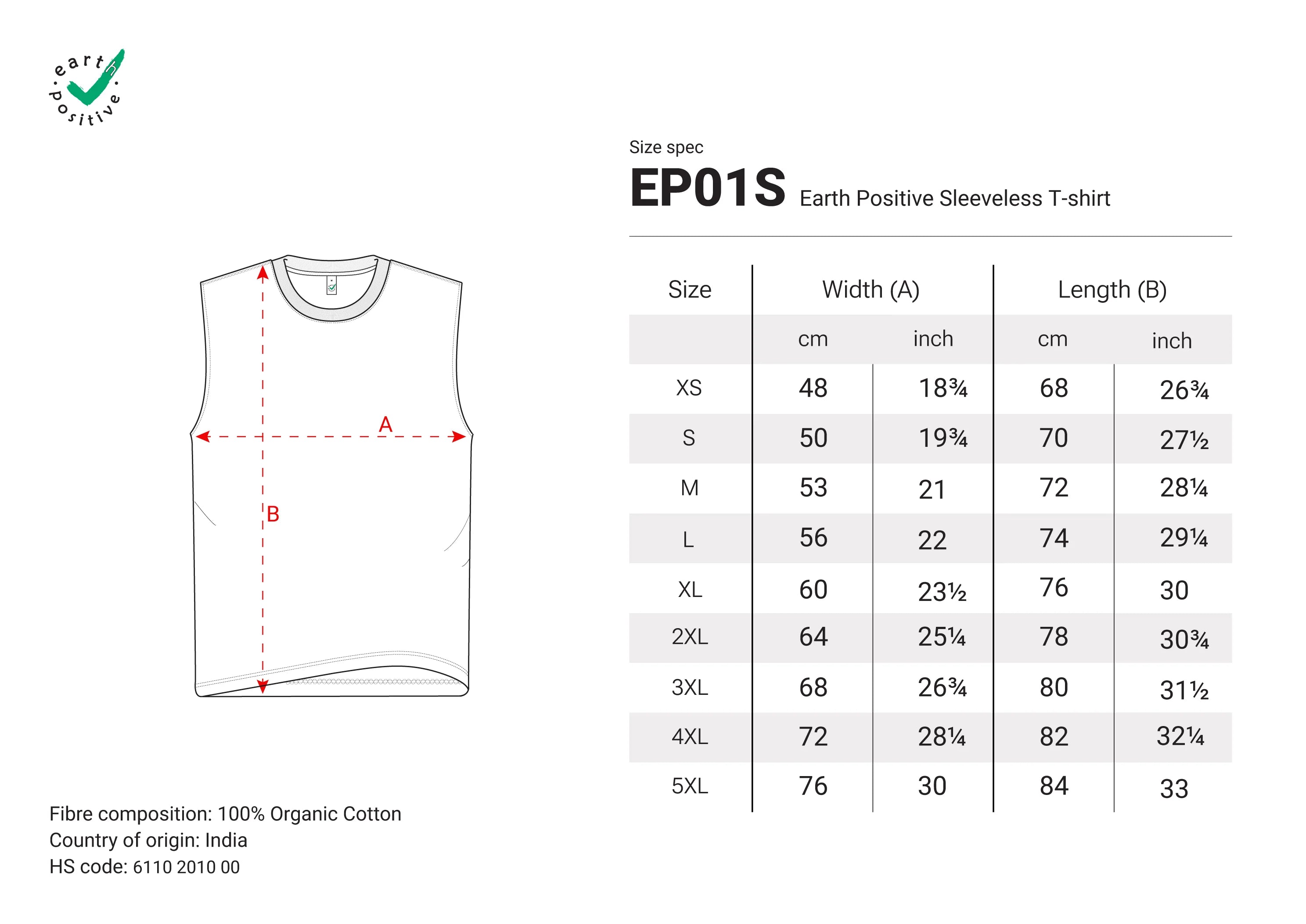 Organic sleeveless t-shirt