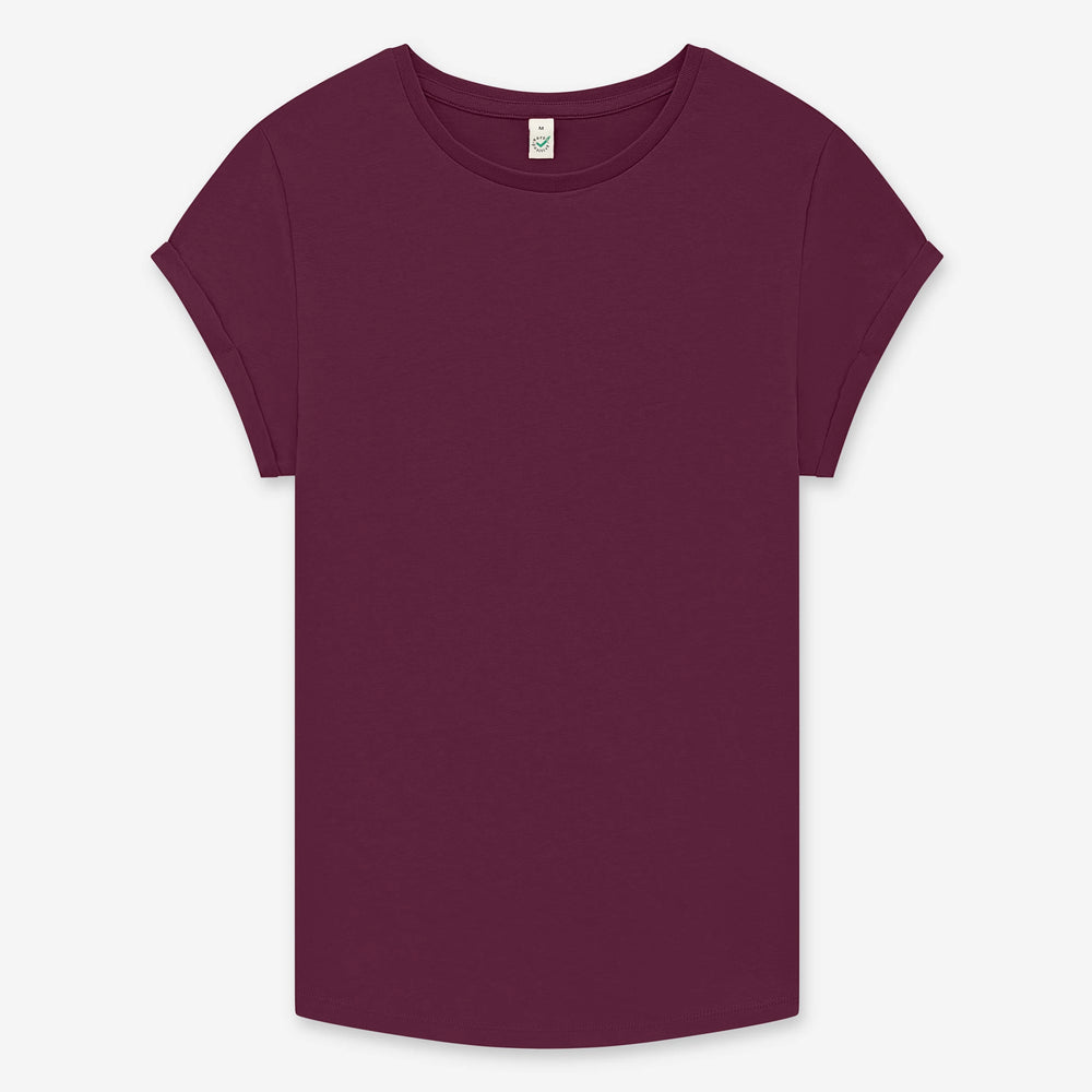 Women’s rolled sleeve organic t-shirt