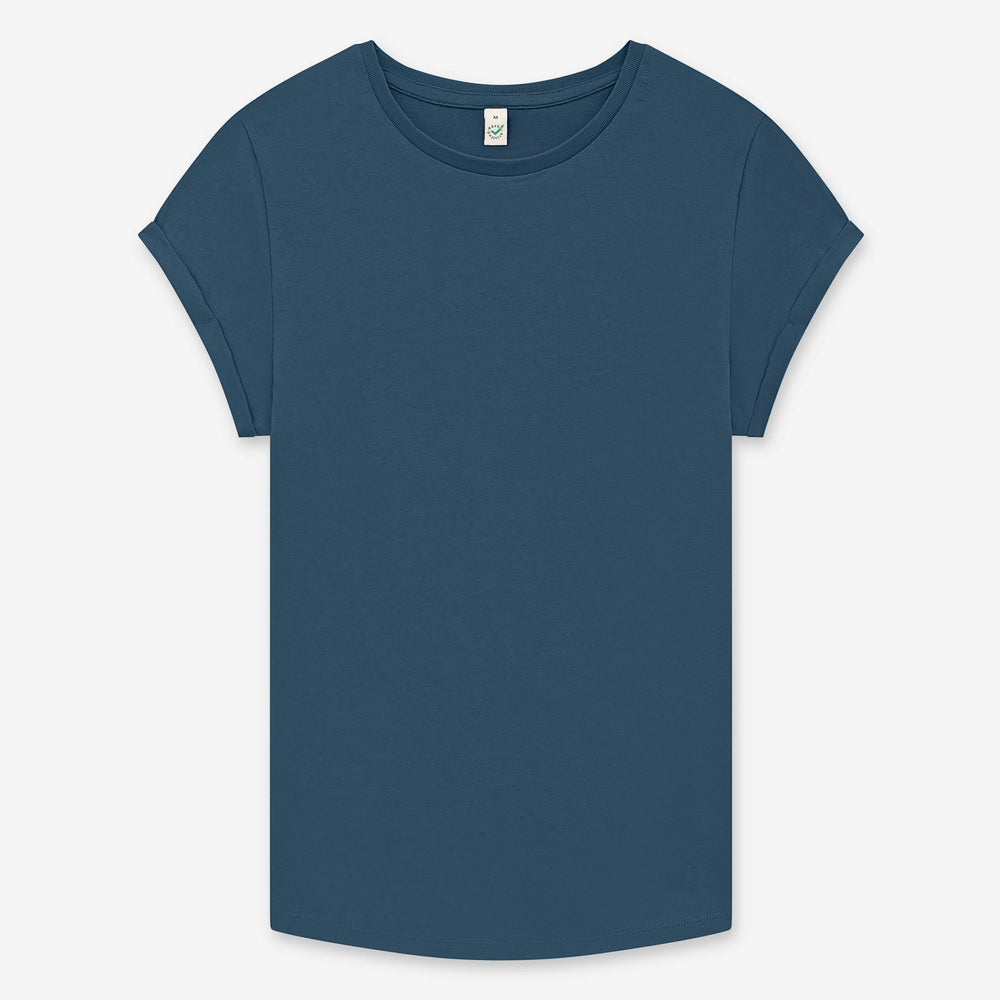 Women’s rolled sleeve organic t-shirt