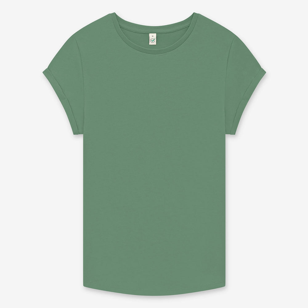 Women’s rolled sleeve organic t-shirt
