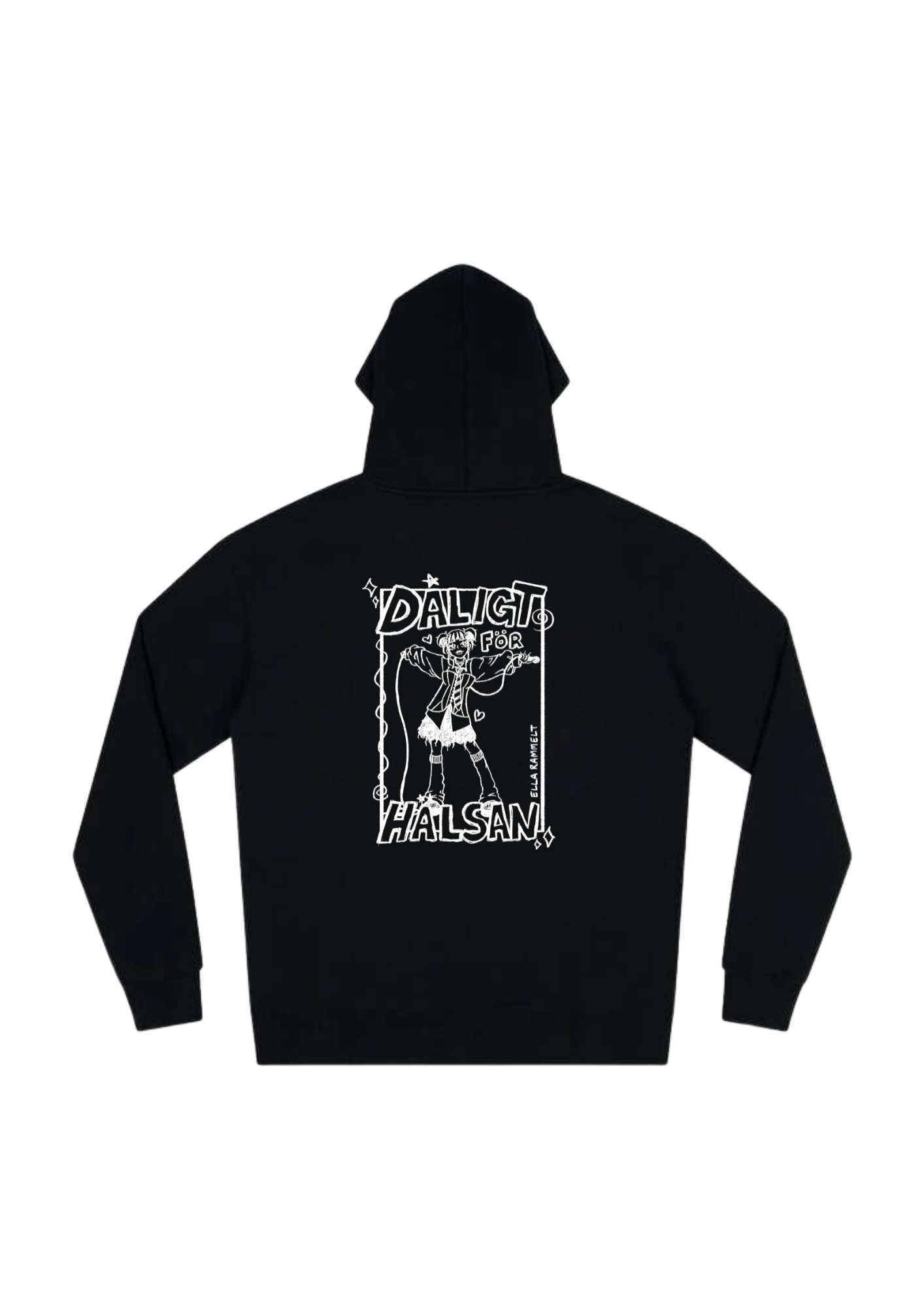 Ella black zip-up hoodie