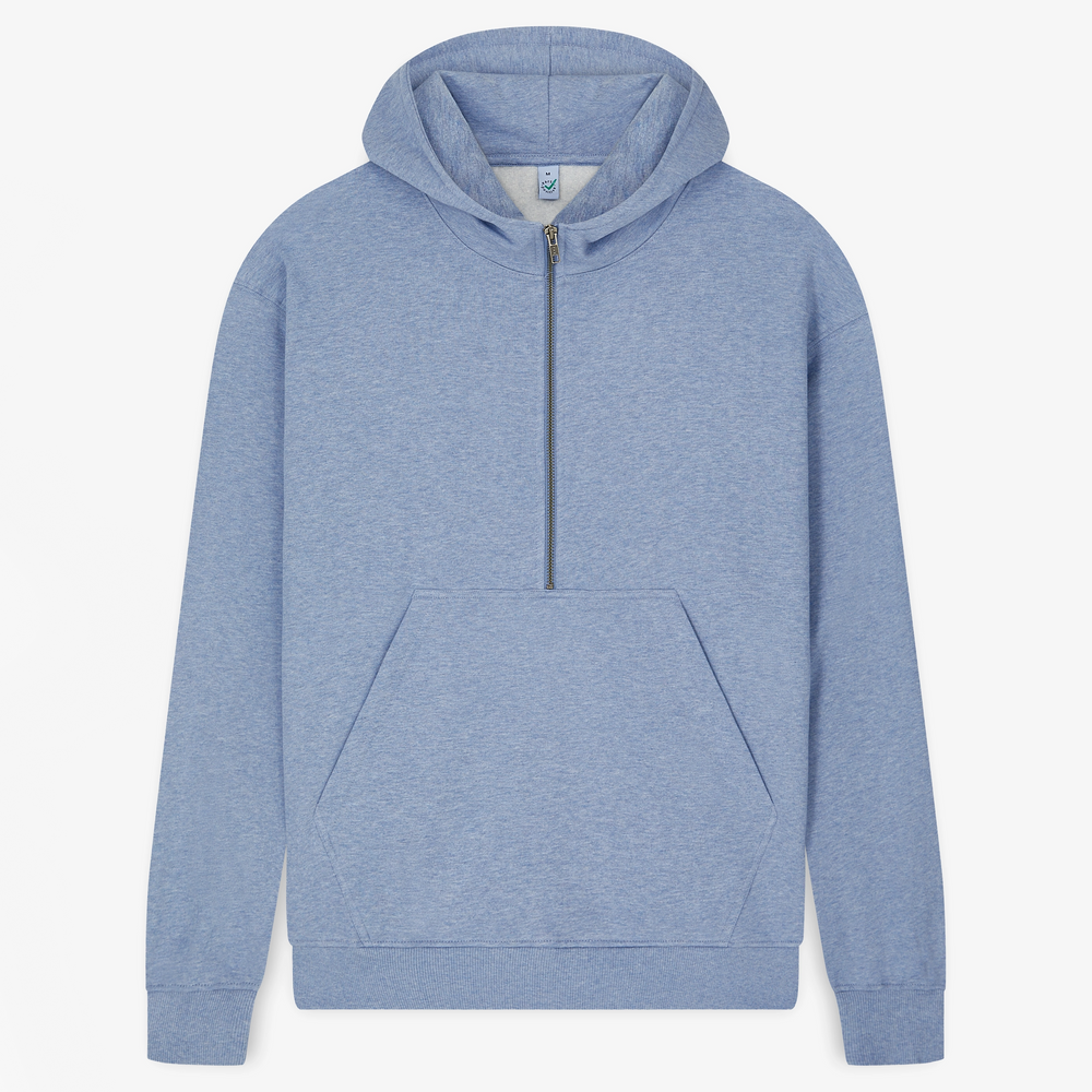 Half-zip organic hoodie