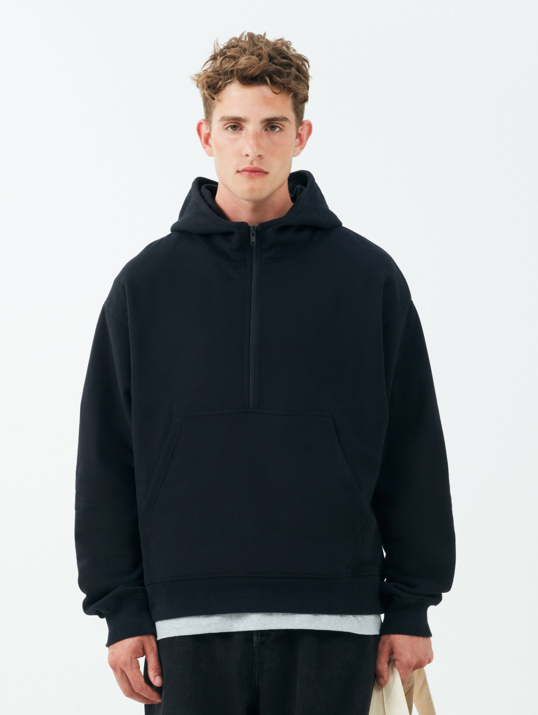 Ekologisk half-zip hoodie