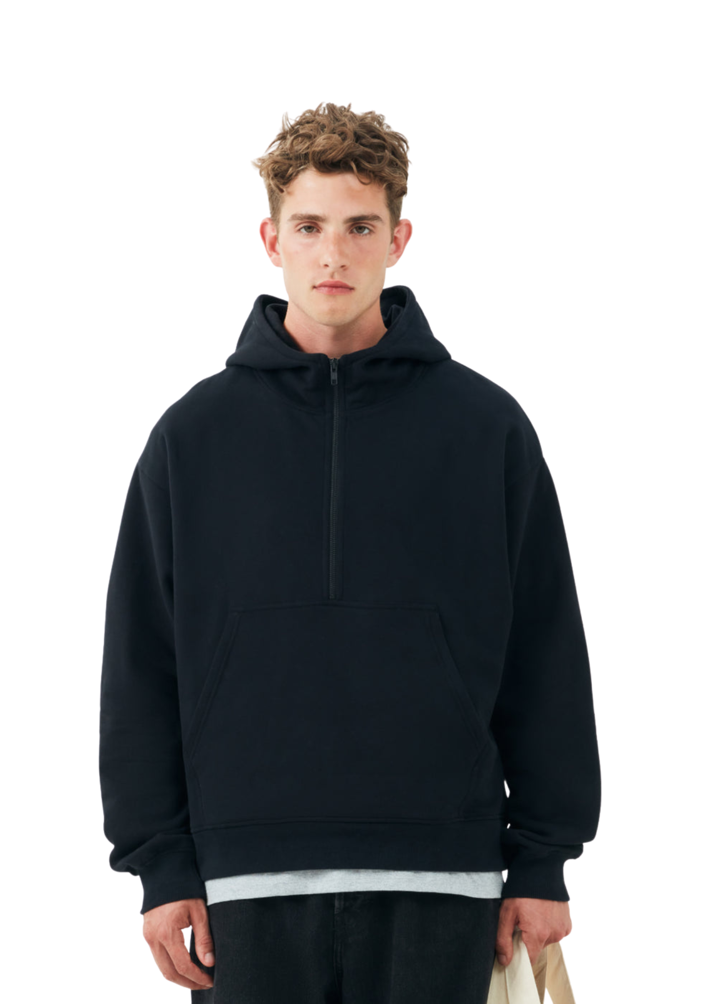 Half-zip organic hoodie