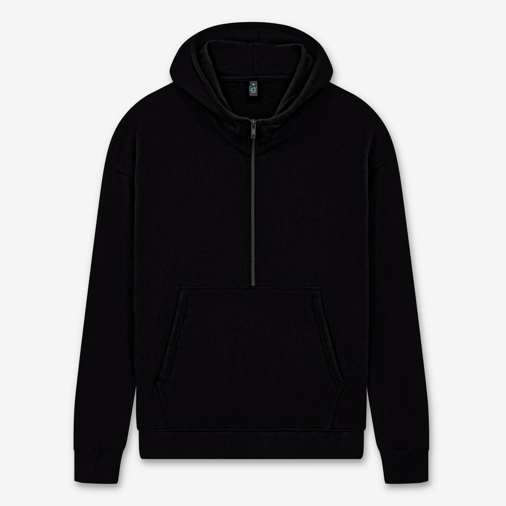 Half-zip organic hoodie