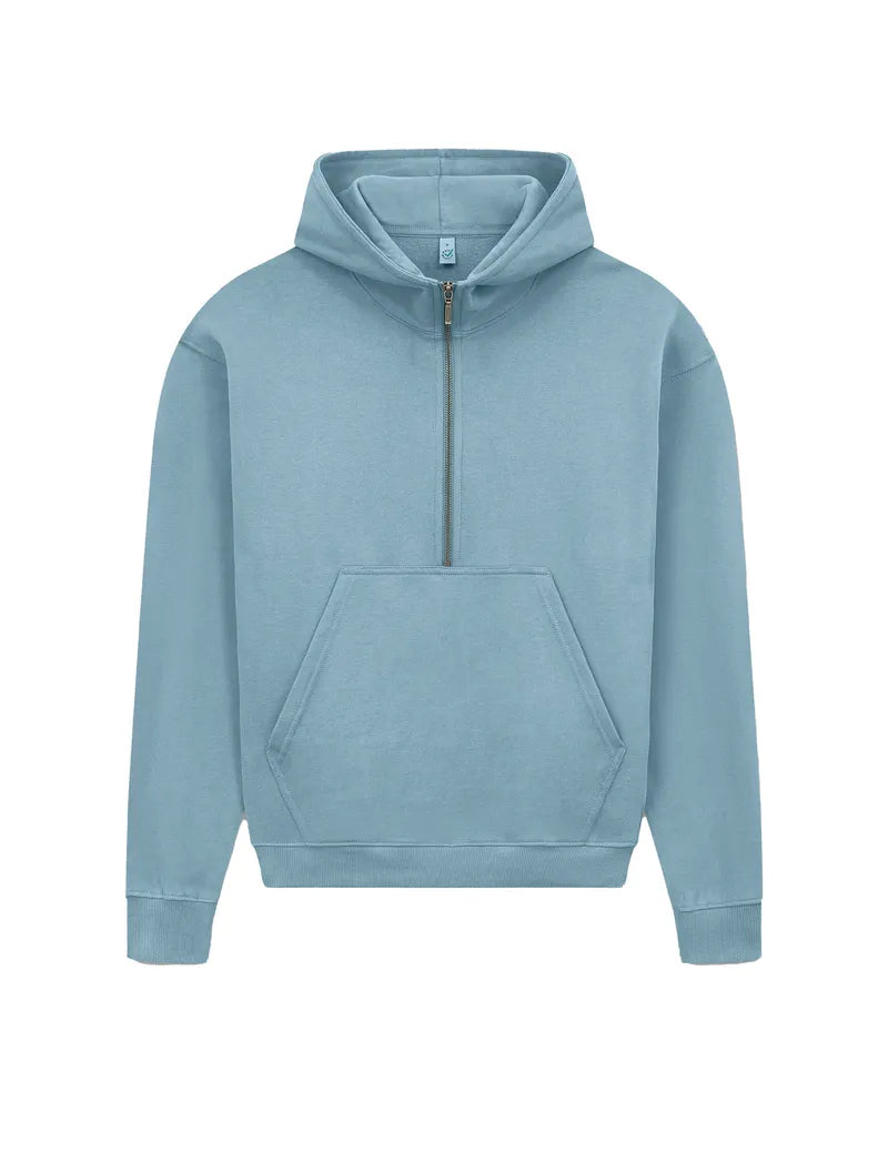 Ekologisk damhoodie med halv dragkedja