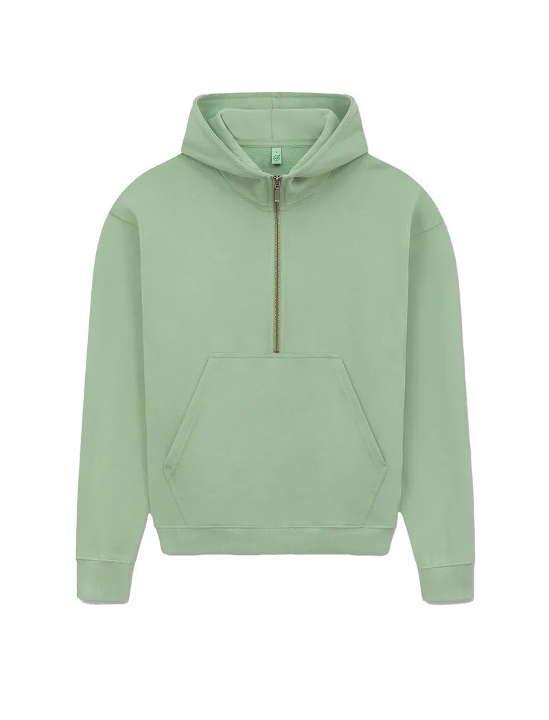 Ekologisk damhoodie med halv dragkedja
