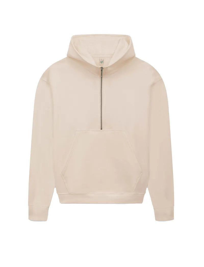Ekologisk damhoodie med halv dragkedja