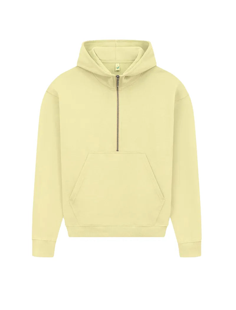 Ekologisk damhoodie med halv dragkedja