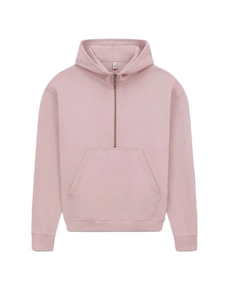 Ekologisk damhoodie med halv dragkedja