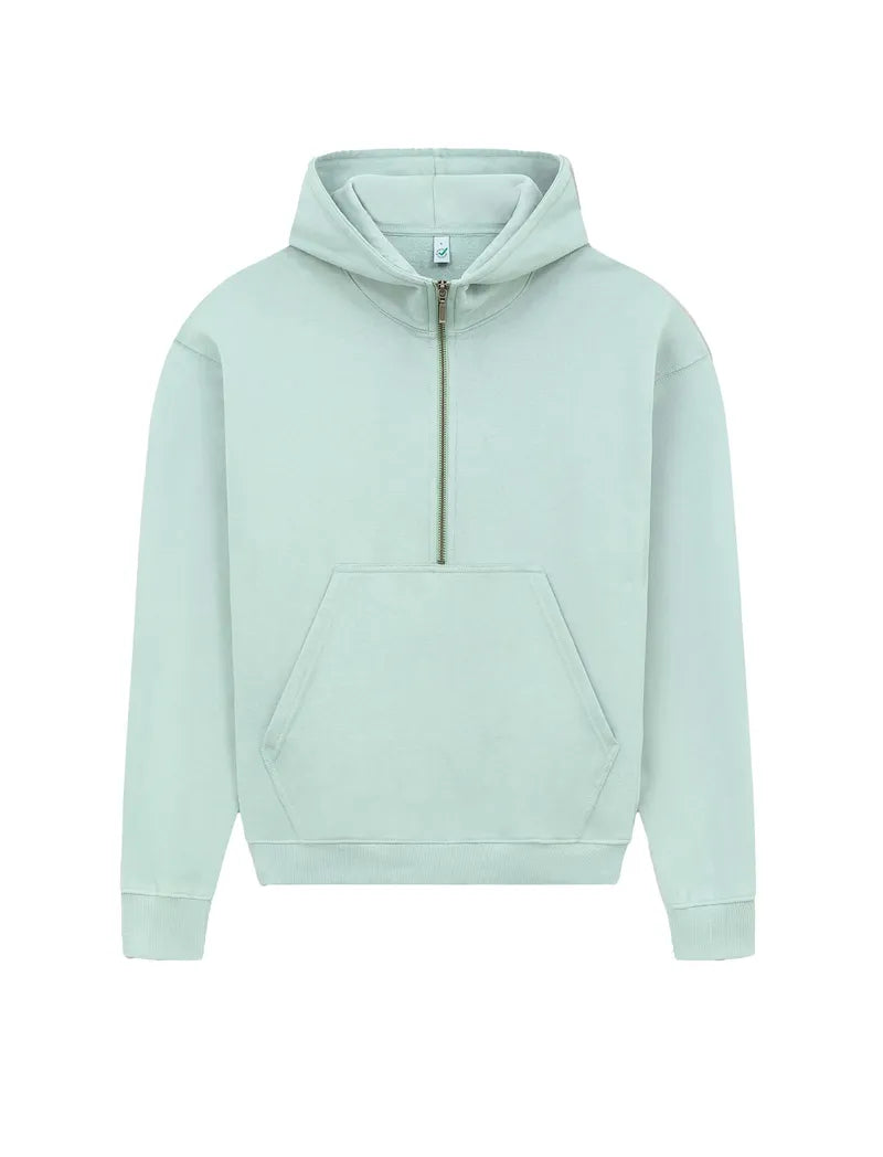 Ekologisk damhoodie med halv dragkedja
