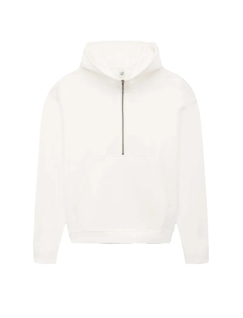 Ekologisk damhoodie med halv dragkedja