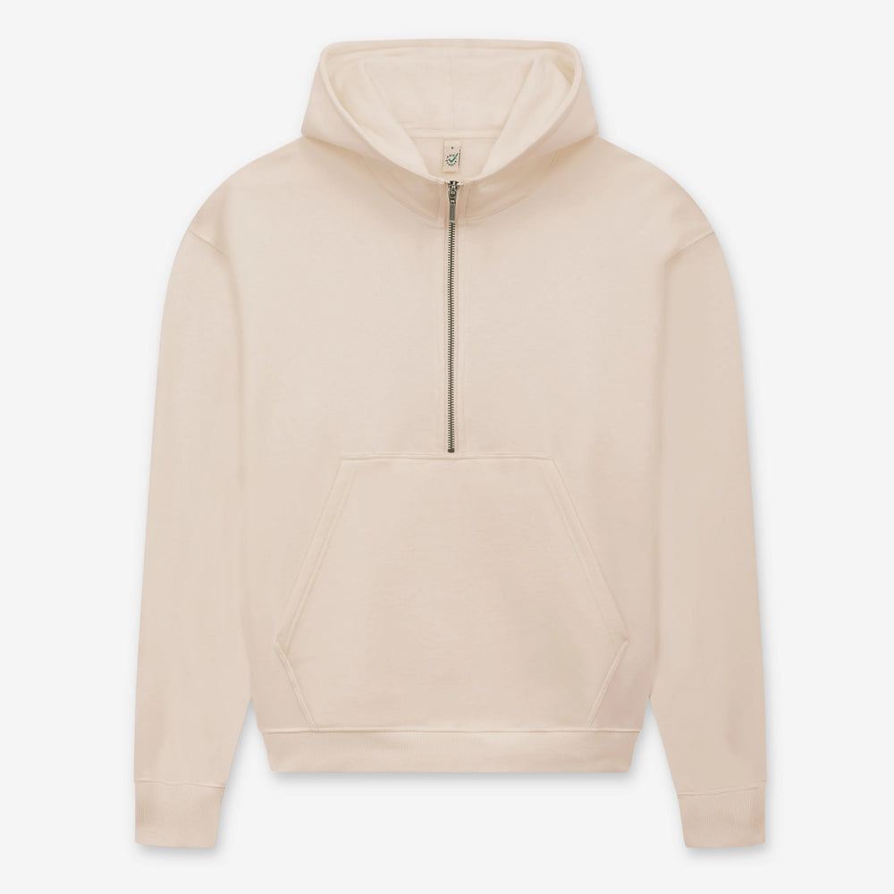 Women’s half-zip organic hoodie