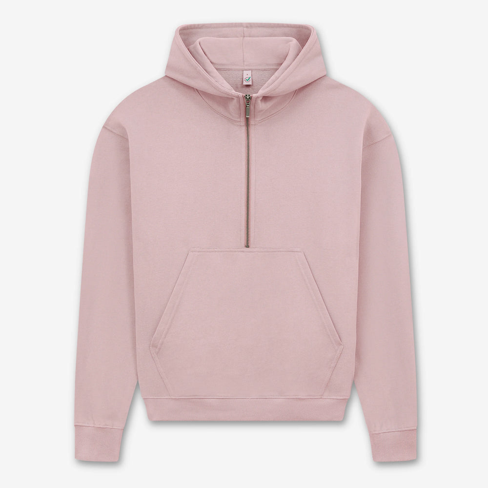 Women’s half-zip organic hoodie