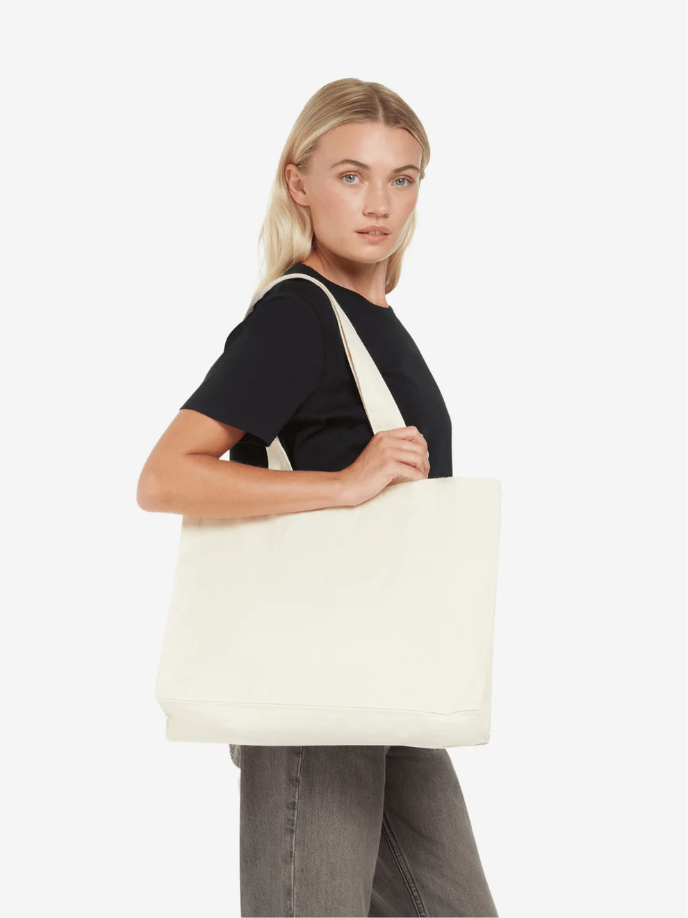 Organic heavy shopper bag with pocket