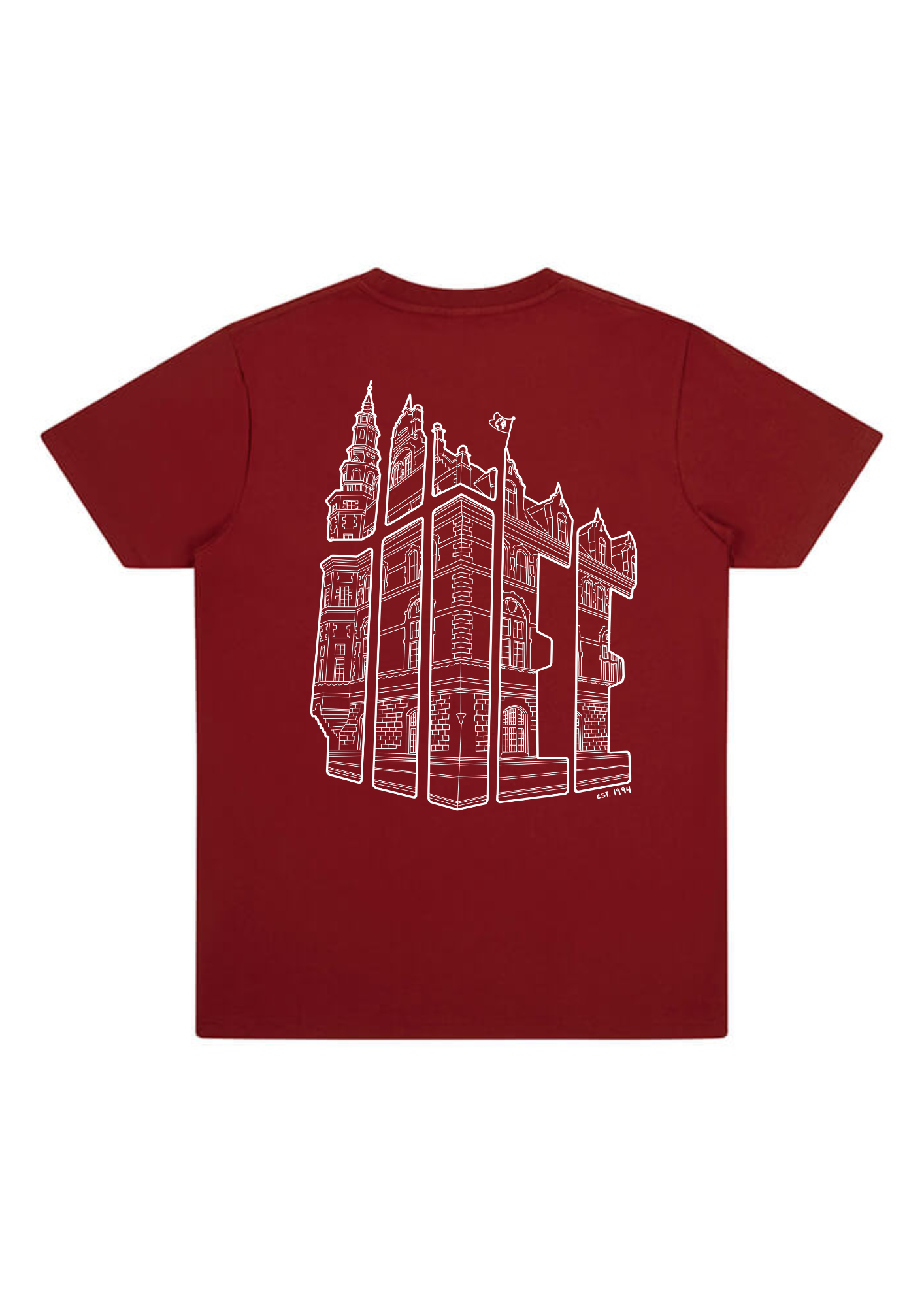 iiiee dark red t-shirt