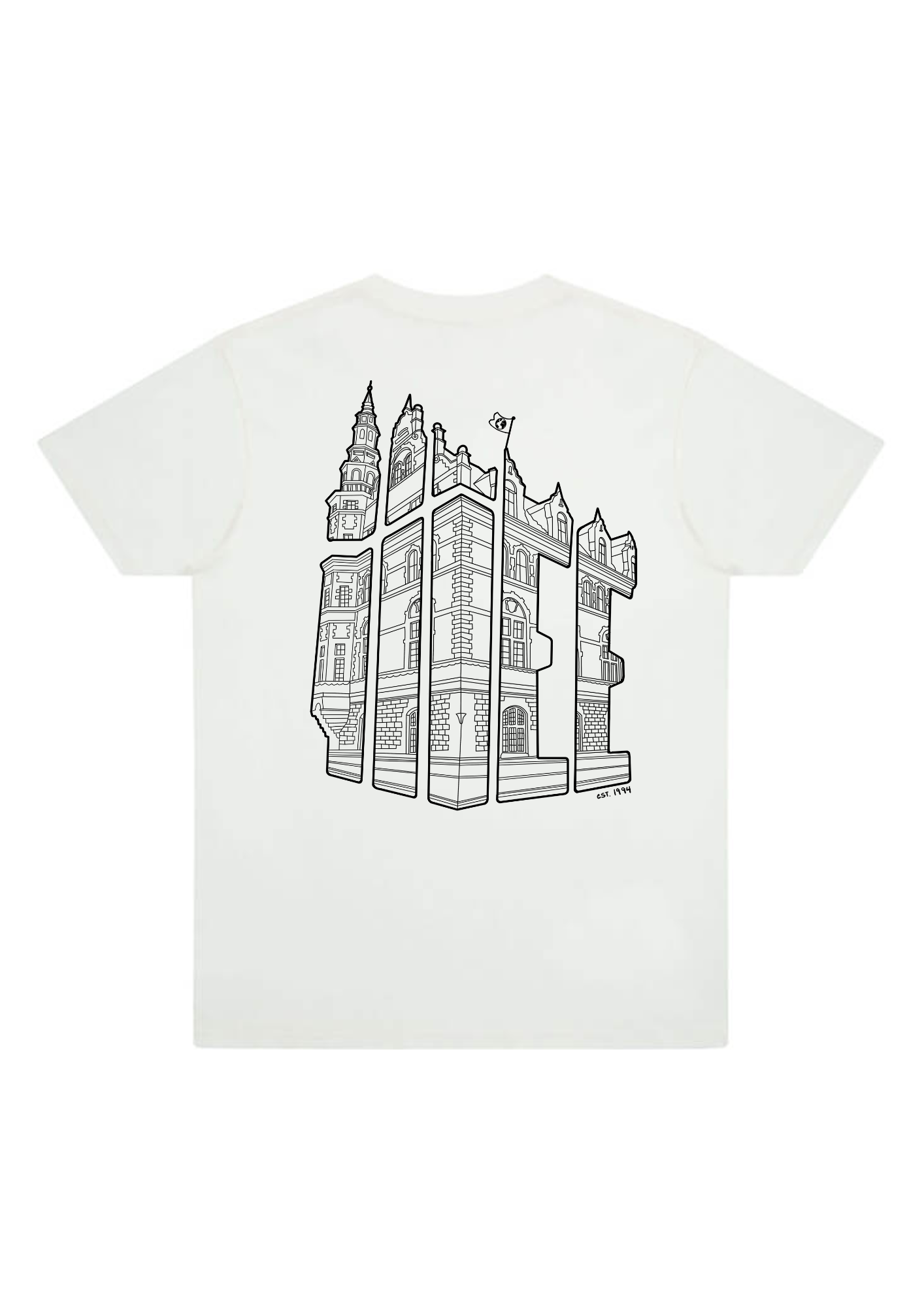 iiiee faded white t-shirt