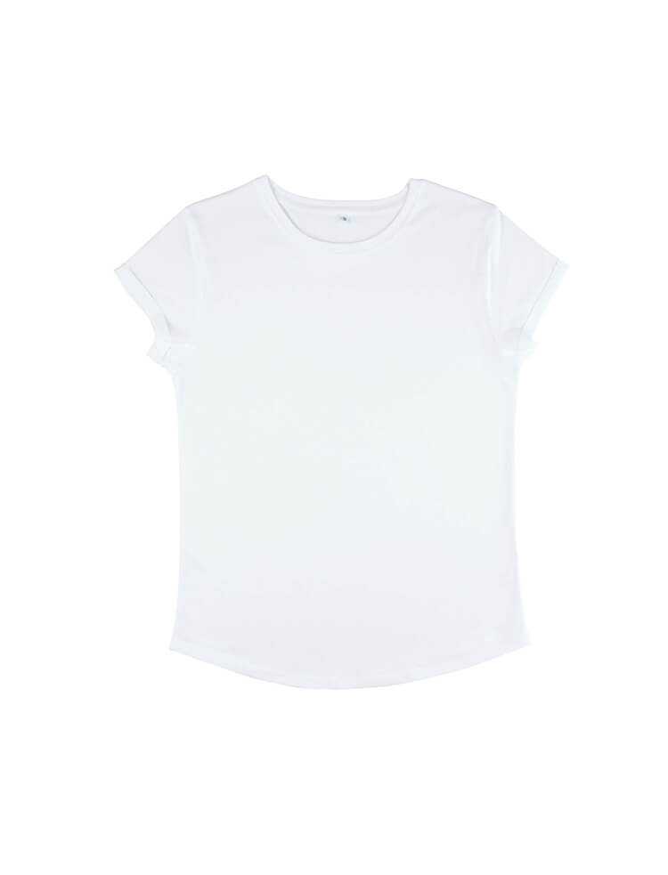 T-shirt med upprullade ärmar