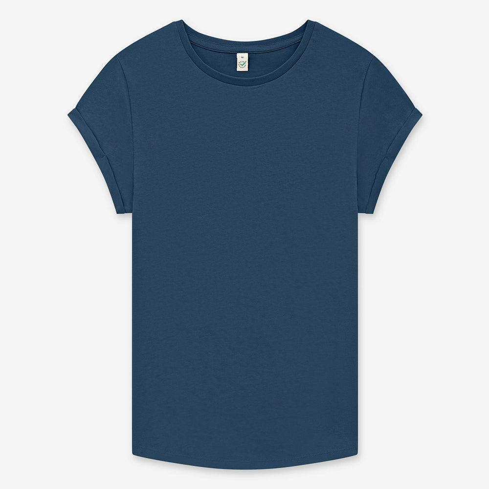 Women’s rolled sleeve organic t-shirt