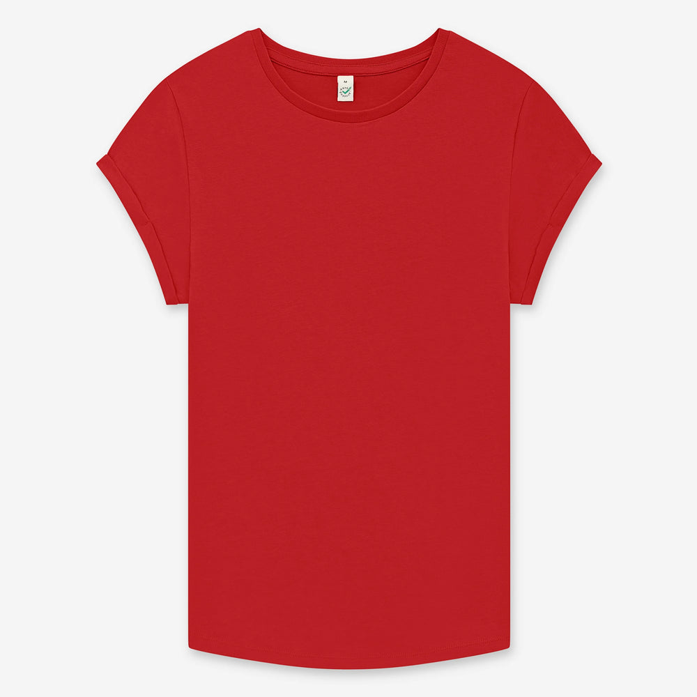 Women’s rolled sleeve organic t-shirt