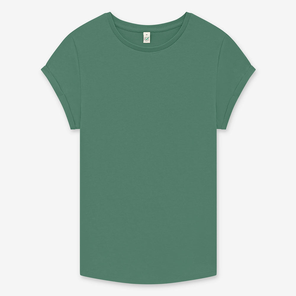Women’s rolled sleeve organic t-shirt