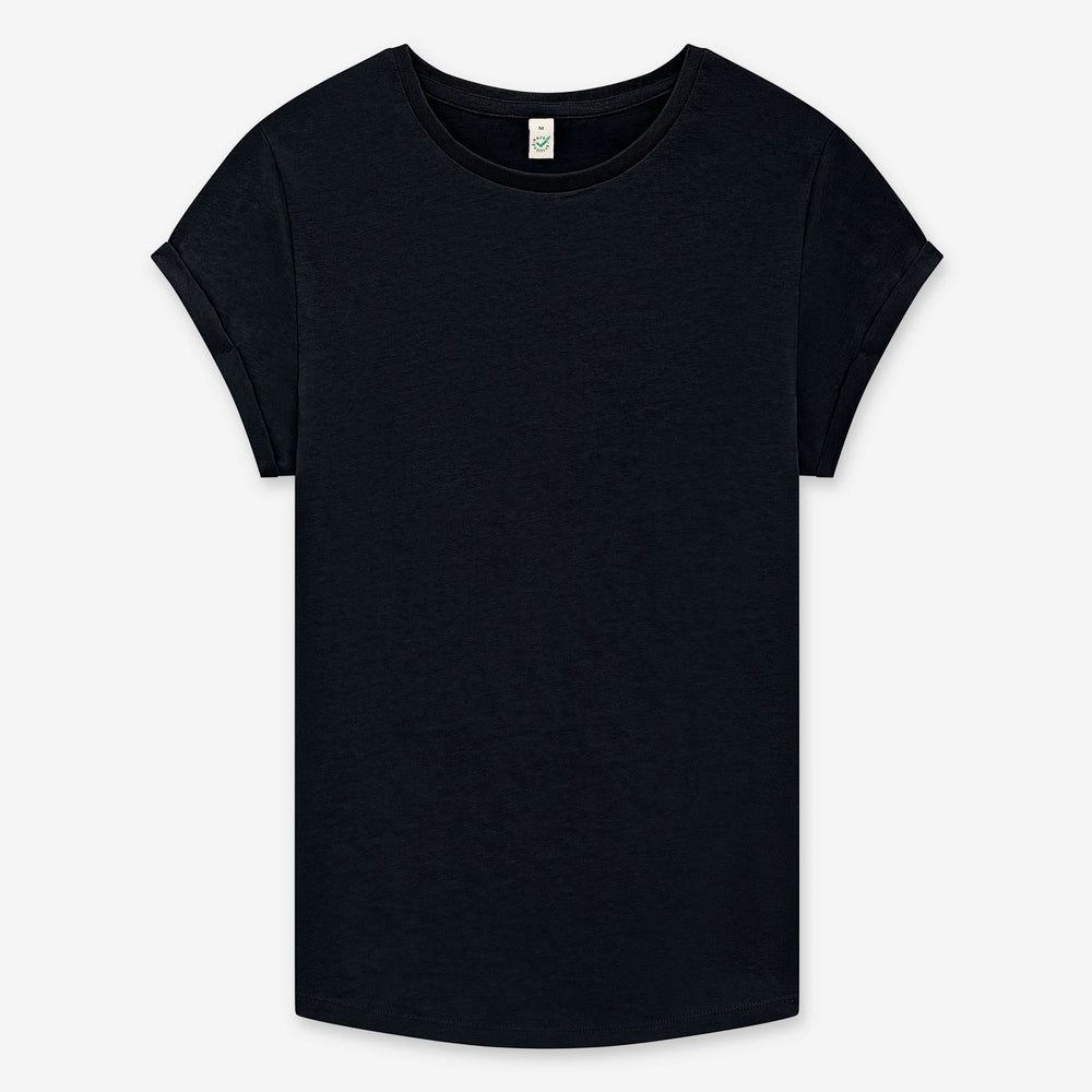 Women’s rolled sleeve organic t-shirt