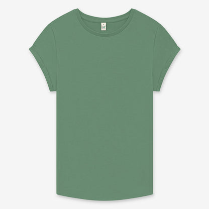 Women’s rolled sleeve organic t-shirt