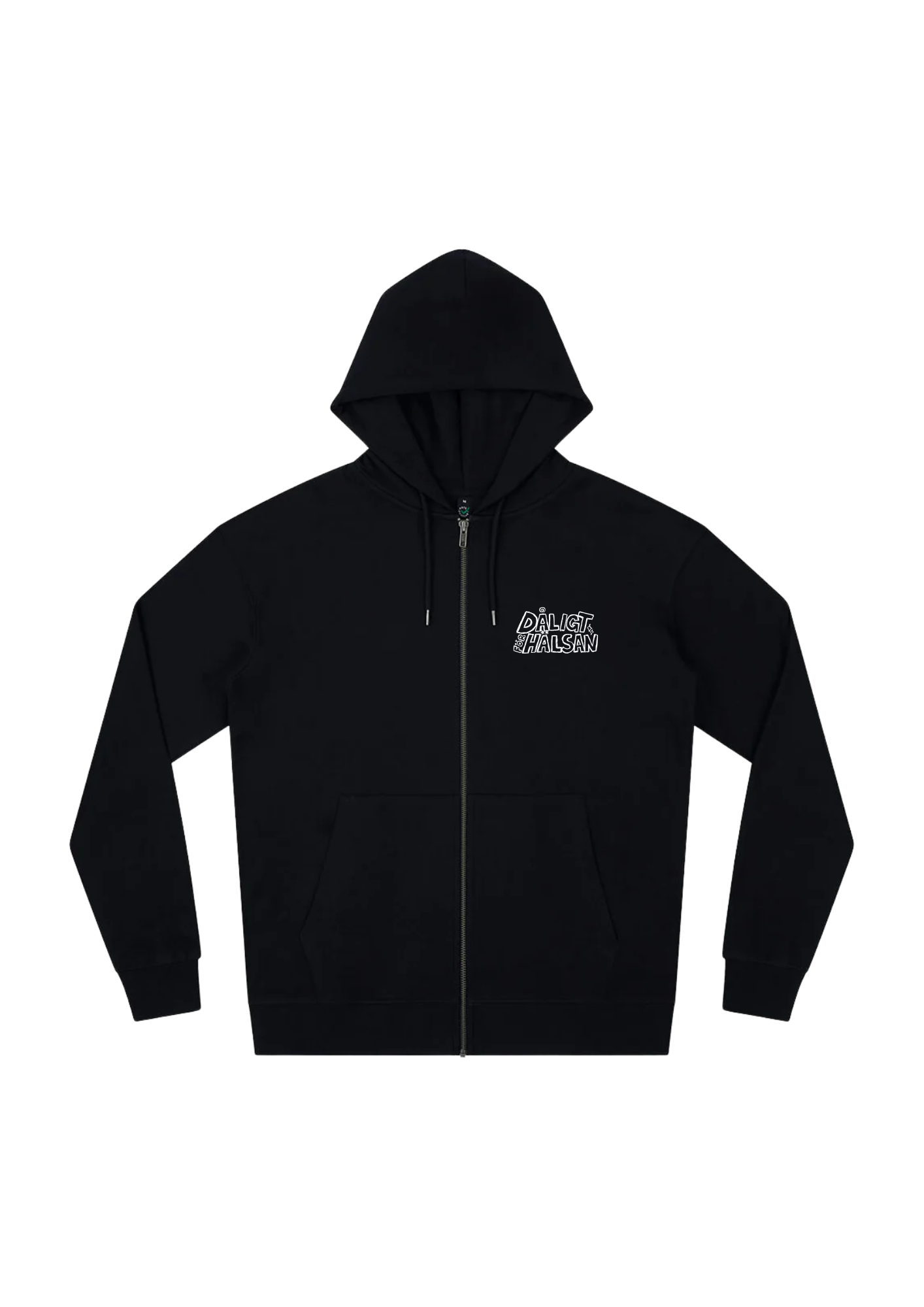 Ella black zip-up hoodie