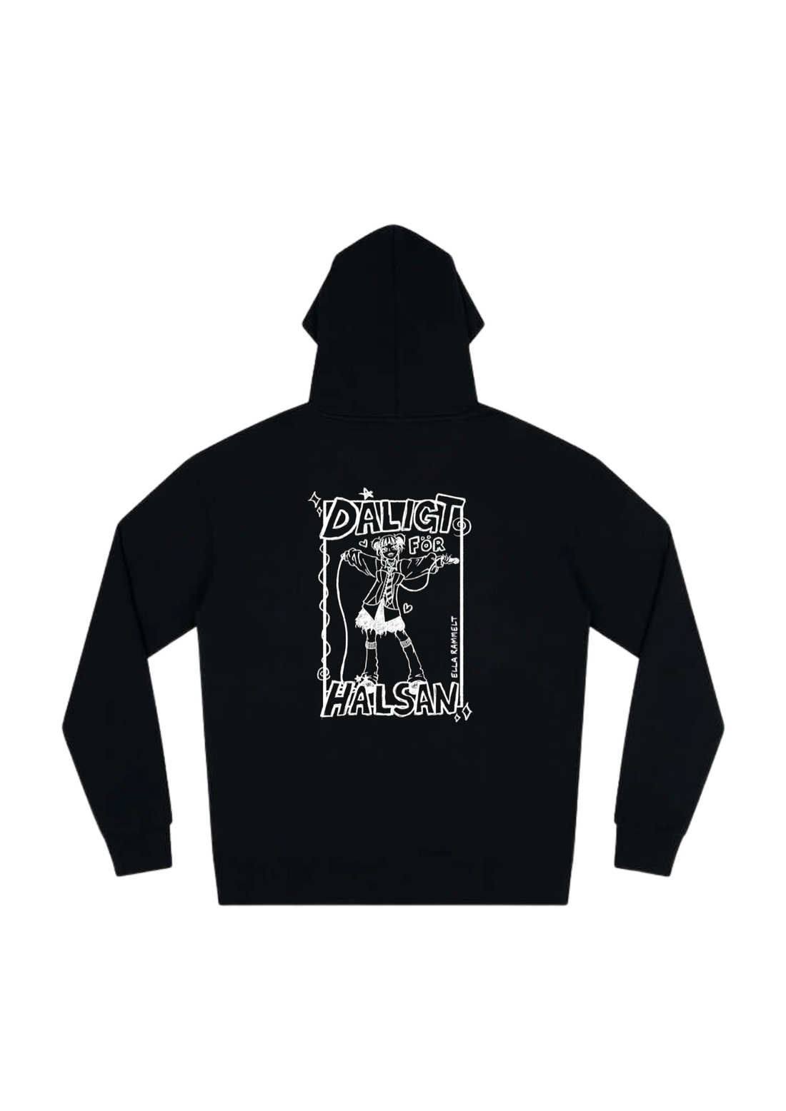 Ella black zip-up hoodie