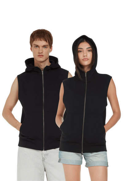 Sleeveless organic hoodie