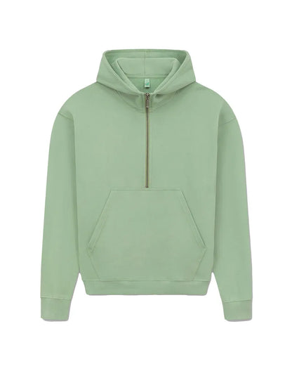 Ekologisk damhoodie med halv dragkedja
