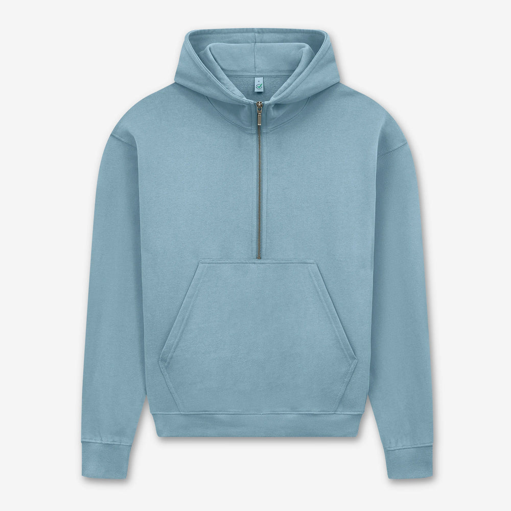 Women’s half-zip organic hoodie