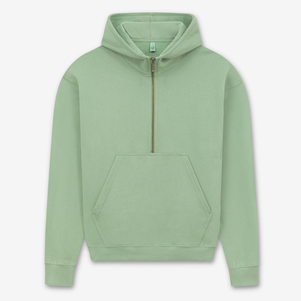 Women’s half-zip organic hoodie