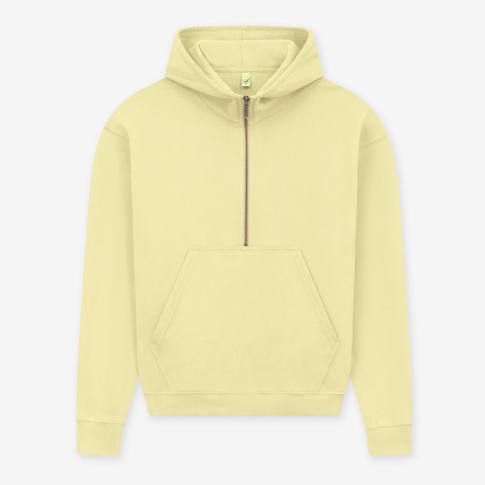Women’s half-zip organic hoodie