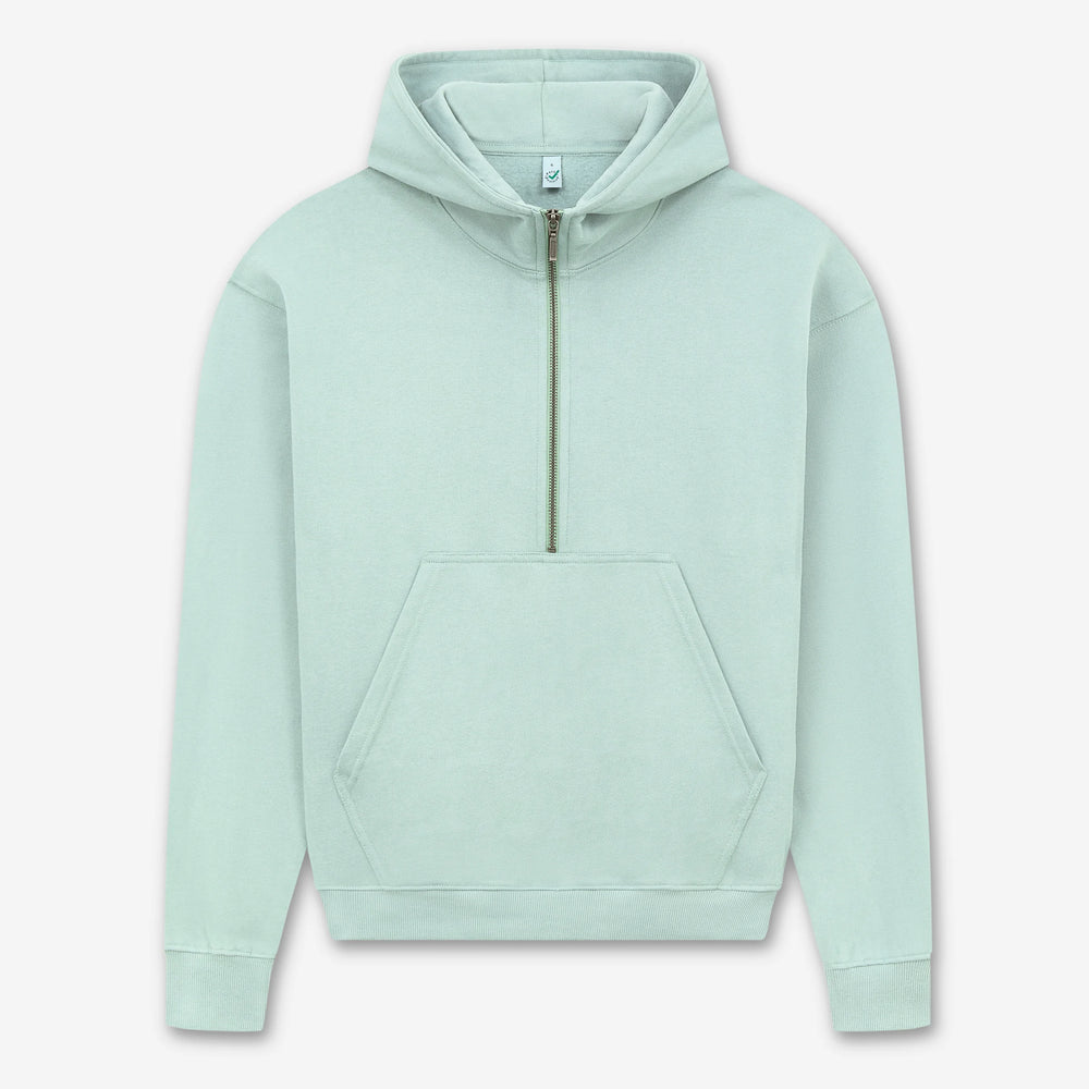 Women’s half-zip organic hoodie