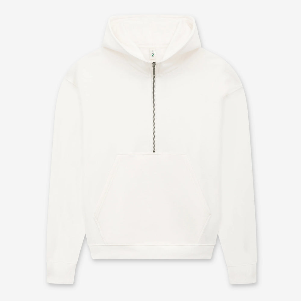 Women’s half-zip organic hoodie