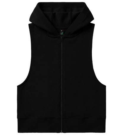 Ekologisk ärmlös zip-up damhoodie