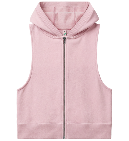 Ekologisk ärmlös zip-up damhoodie