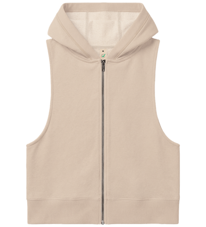Ekologisk ärmlös zip-up damhoodie