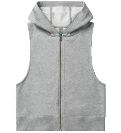 Ekologisk ärmlös zip-up damhoodie