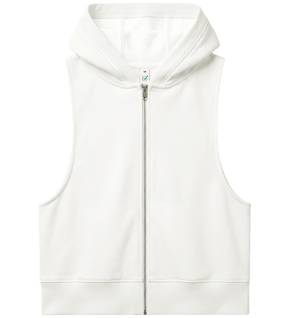 Ekologisk ärmlös zip-up damhoodie