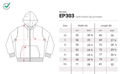 Zip up organic hoodie