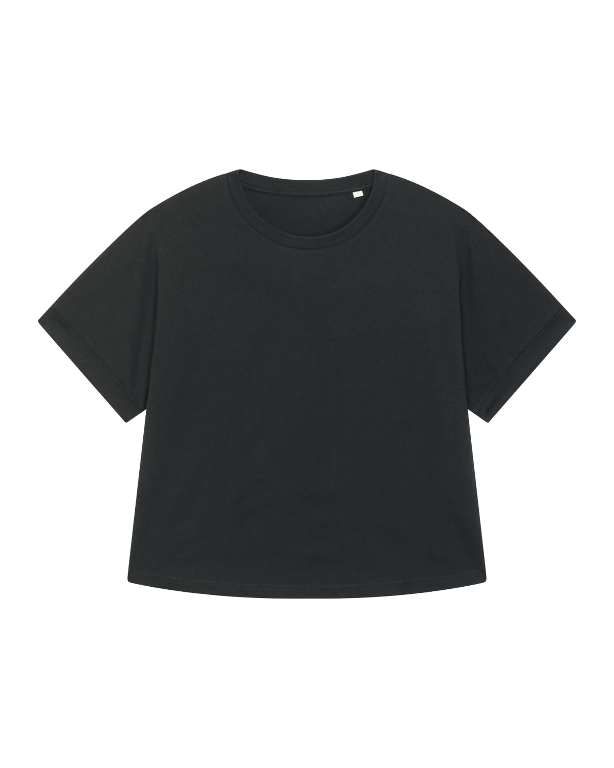 Oversized Ekologisk T-Shirt för Dam med Upprullade Ärmar