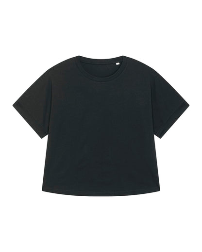 Oversized Ekologisk T-Shirt för Dam med Upprullade Ärmar