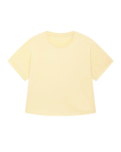 Oversized Ekologisk T-Shirt för Dam med Upprullade Ärmar