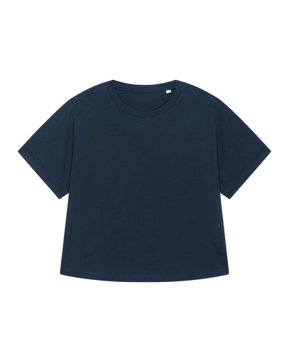 Oversized Ekologisk T-Shirt för Dam med Upprullade Ärmar