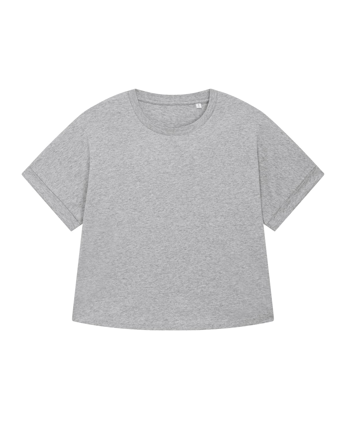 Oversized Ekologisk T-Shirt för Dam med Upprullade Ärmar