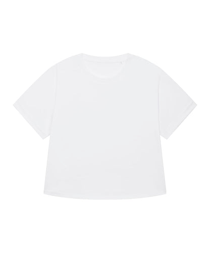 Oversized Ekologisk T-Shirt för Dam med Upprullade Ärmar