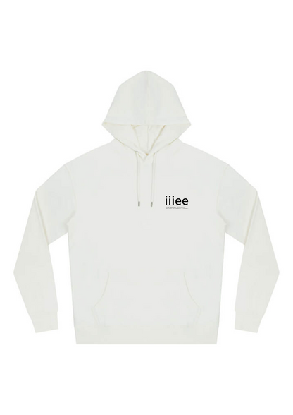 iiiee faded white hoodie