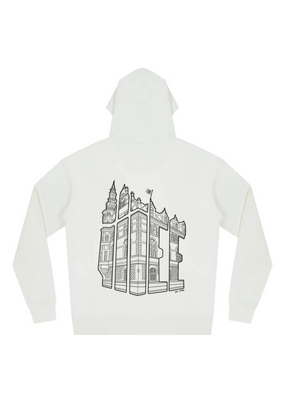iiiee faded white hoodie